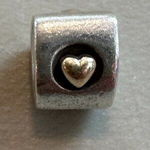 Authentic Pandora Heart of Gold Charm - Retired 14k & Sterling Silver